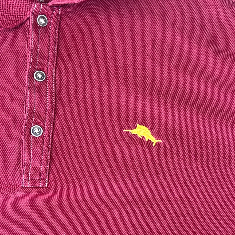 Tommy Bahama Burgundy Polo Shirt - Picture 2 of 4